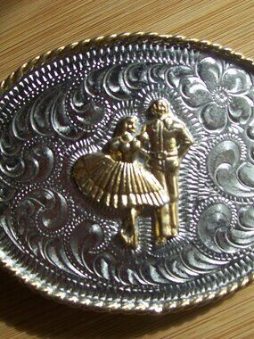 Square Dancers Belt Buckle